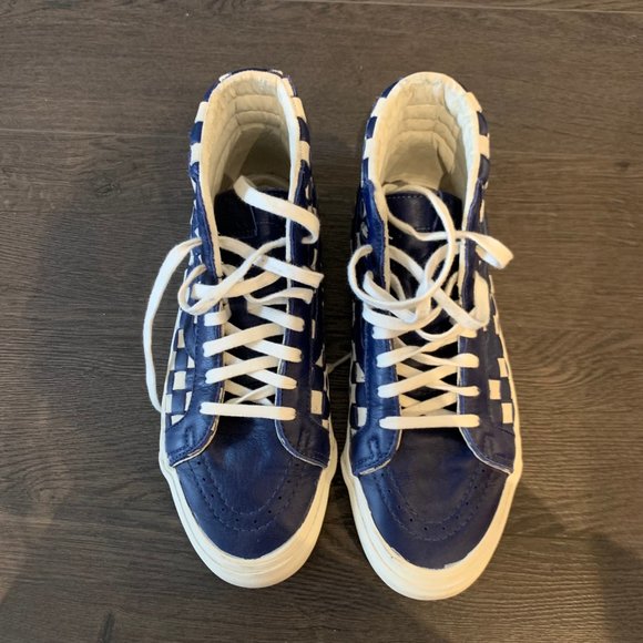 Vans Vault Sk8-Hi LX 50th Anniversary Checkered Leather Woven Men’s Size 9.5 - Picture 6 of 11